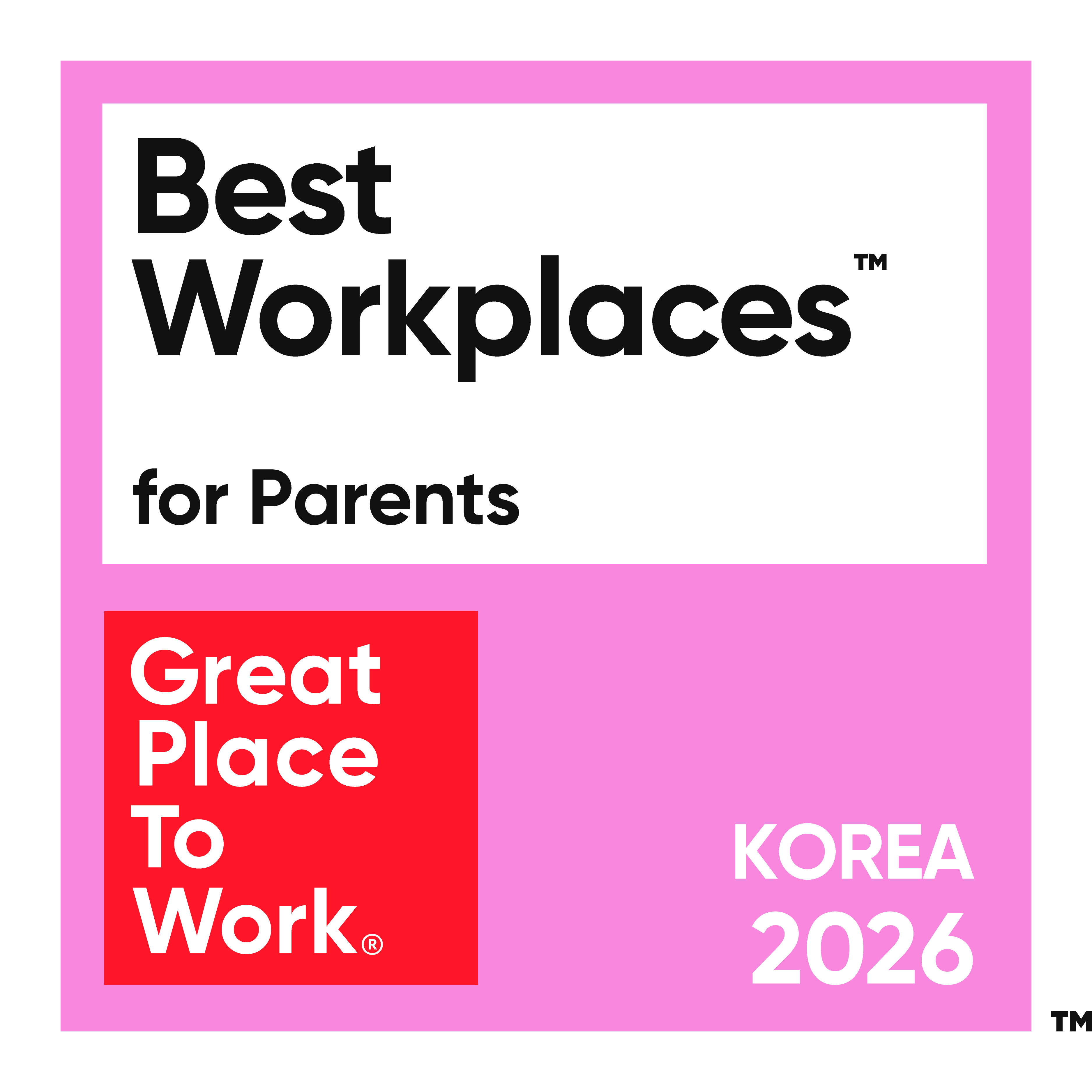 2026 Korea Best Workplaces for Parents Badge